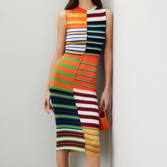 Marni Striped Midi Dress, 40 - Picture 1 of 11
